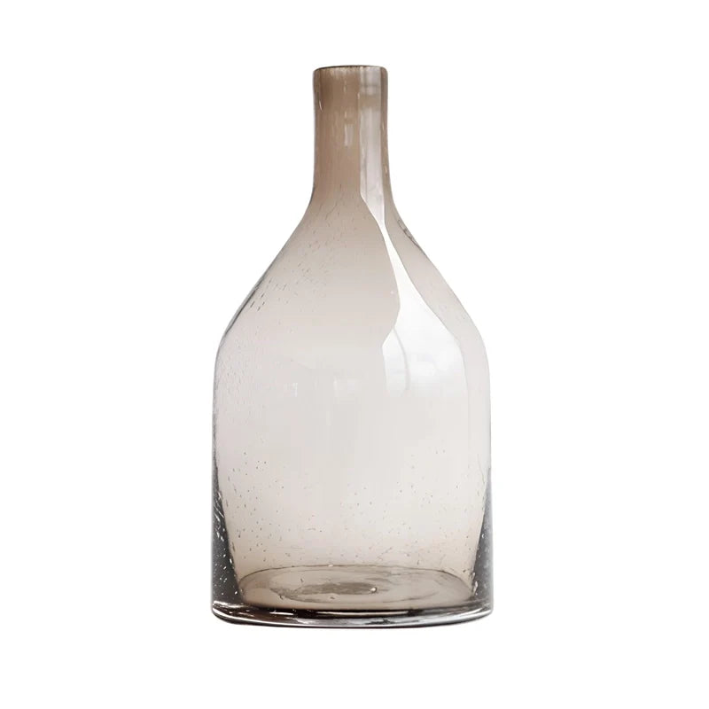 Vase Bouteille Verre Bullé Coloré