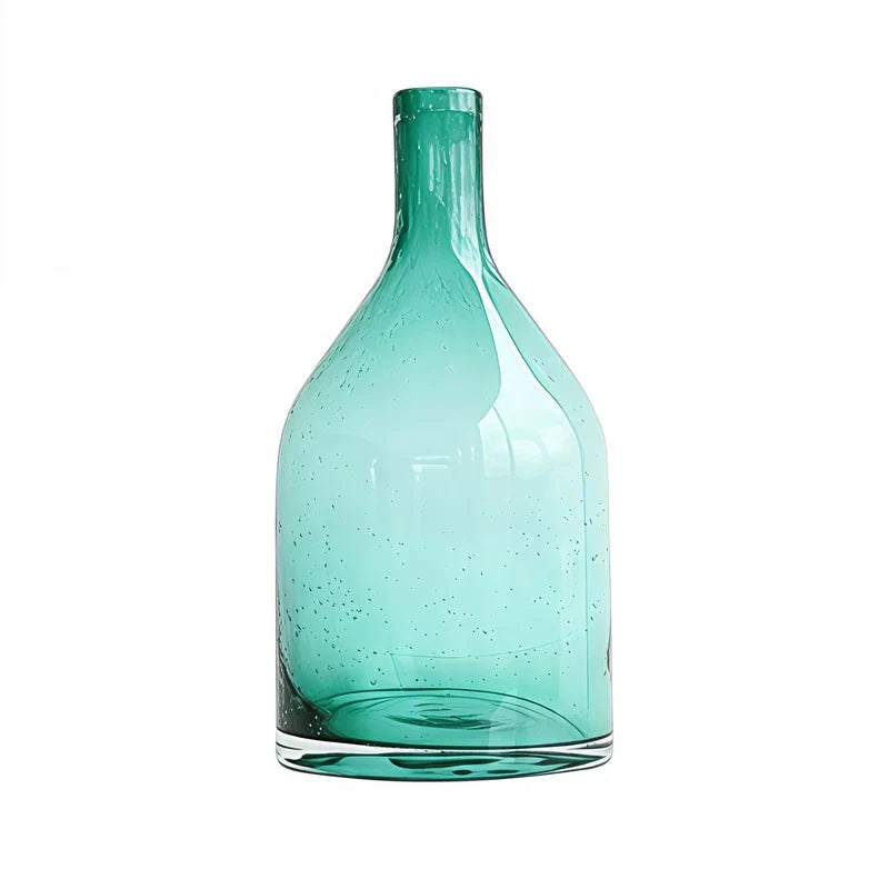 Vase Bouteille Verre Bullé Coloré