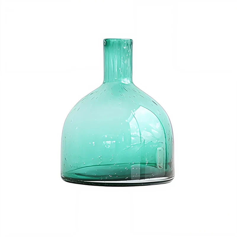 Vase Bouteille Verre Bullé Coloré