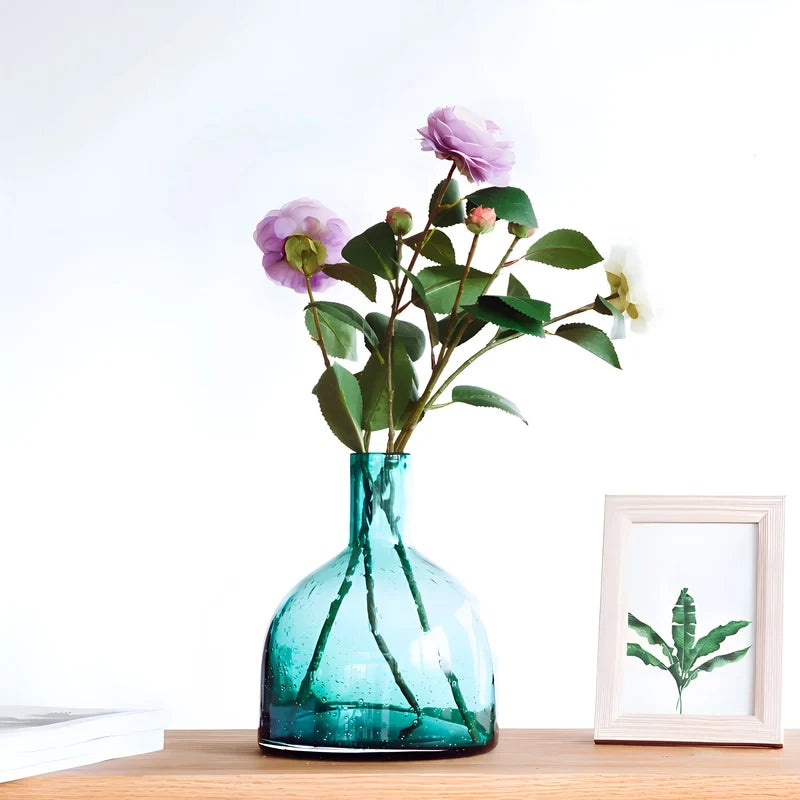 Vase Bouteille Verre Bullé Coloré