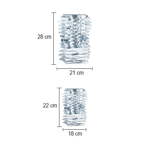 Vase Carrés Superposés Cristal Blanc