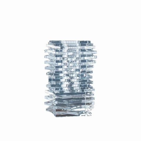 Vase Carrés Superposés Cristal Blanc