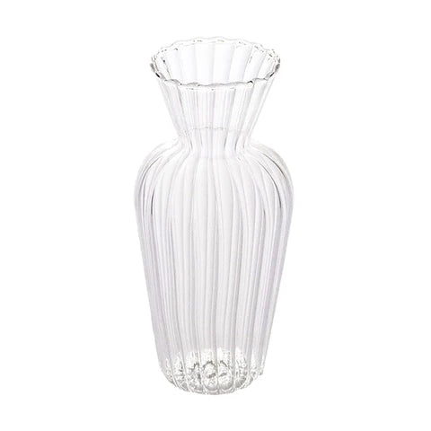 Vase Chaloupé Strié à Collerette