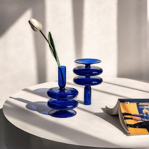 Vase Chandelier Bleu Nuit ou Orange