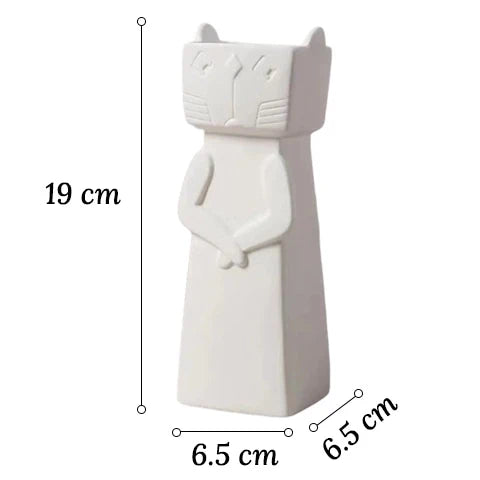Vase Chat Blanc Design Créatif