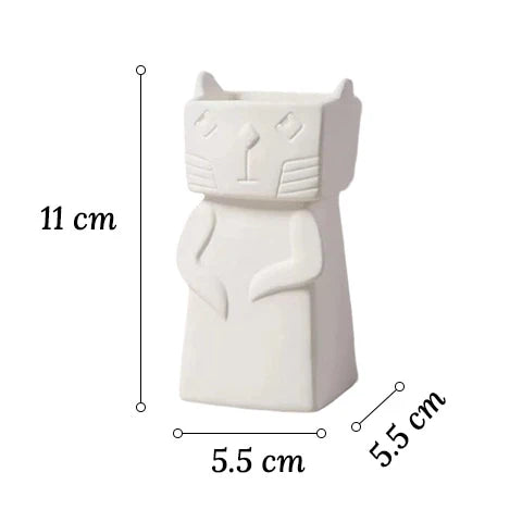 Vase Chat Blanc Design Créatif
