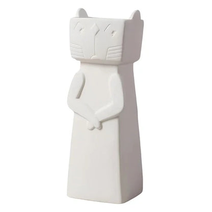 Vase Chat Blanc Design Créatif
