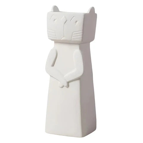 Vase Chat Blanc Design Créatif