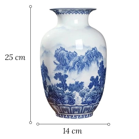 Vase Chinois Ancien Paysage ou Poissons