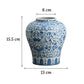 Vase Chinois Bleu et Blanc Motif Fleurs