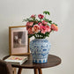 Vase Chinois Bleu et Blanc Motif Fleurs