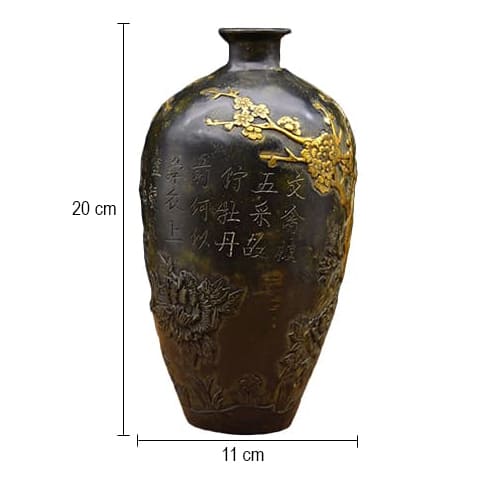 Vase Chinois Motifs Oiseaux Dorés