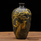 Vase Chinois Motifs Oiseaux Dorés