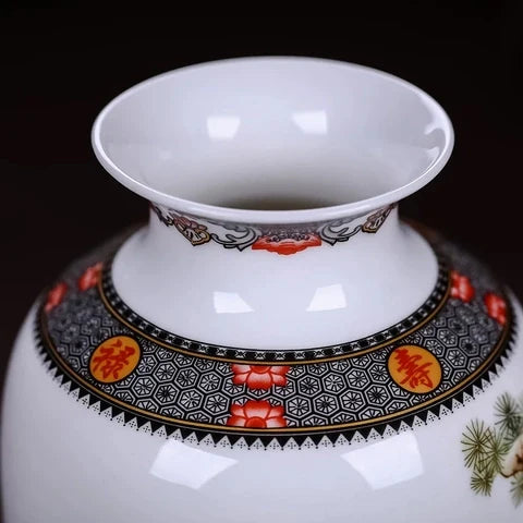 Vase Chinois Peint Motifs Animaux