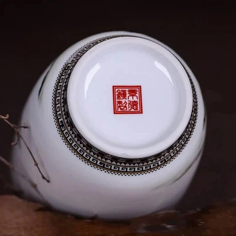 Vase Chinois Peint Motifs Animaux