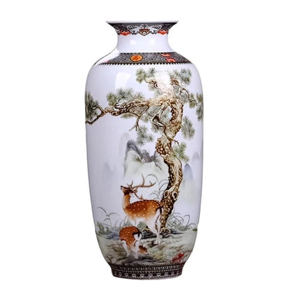 Vase Chinois Peint Motifs Animaux