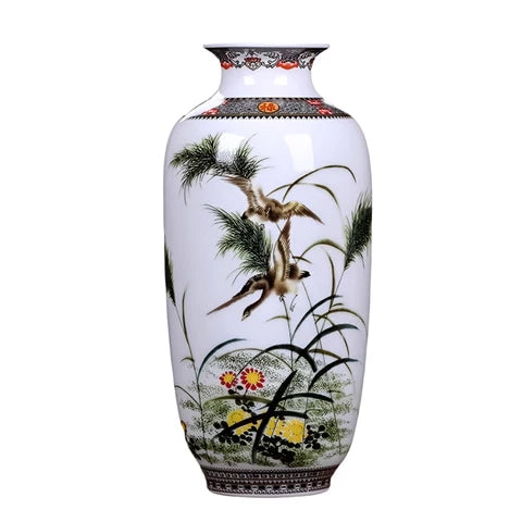 Vase Chinois Peint Motifs Animaux