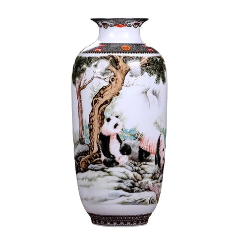 Vase Chinois Peint Motifs Animaux
