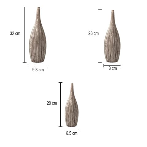 Vase Classique Rayé Élancé Forme Bouteille