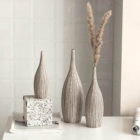 Vase Classique Rayé Élancé Forme Bouteille