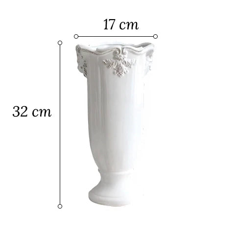 Vase Colonne Blanche sur Pied