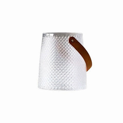 Vase Coloré avec Anse Imitation Cuir