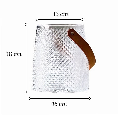 Vase Coloré avec Anse Imitation Cuir
