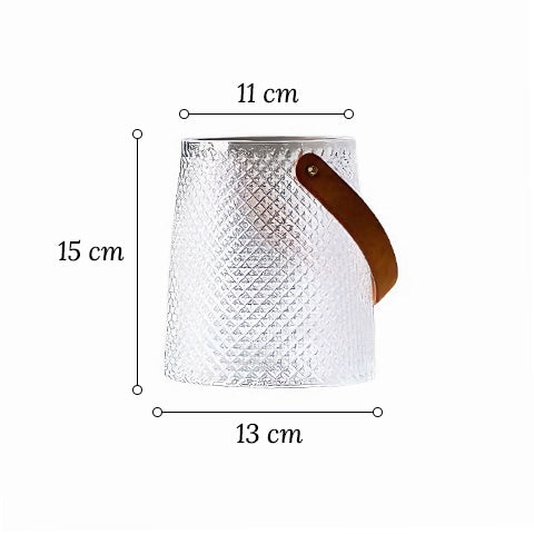 Vase Coloré avec Anse Imitation Cuir