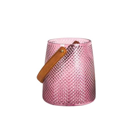 Vase Coloré avec Anse Imitation Cuir