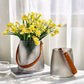 Vase Coloré avec Anse Imitation Cuir