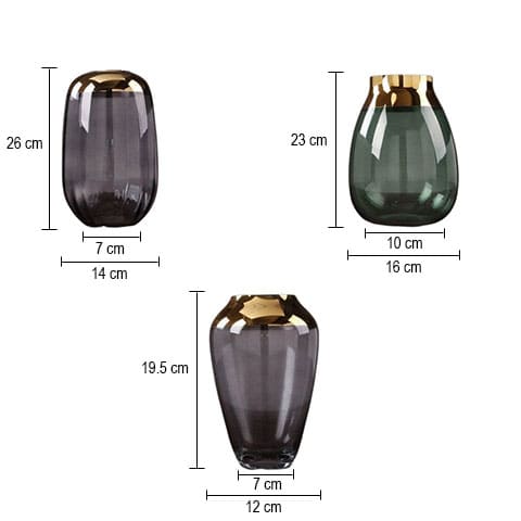Vase Coloré Uni Artisanal Bordure Dorée
