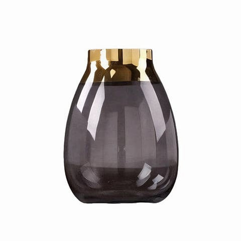 Vase Coloré Uni Artisanal Bordure Dorée