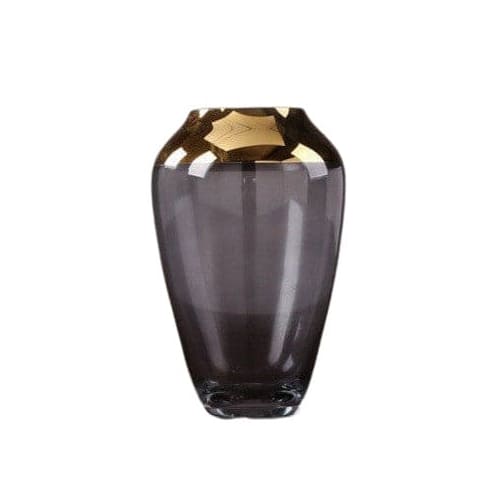 Vase Coloré Uni Artisanal Bordure Dorée
