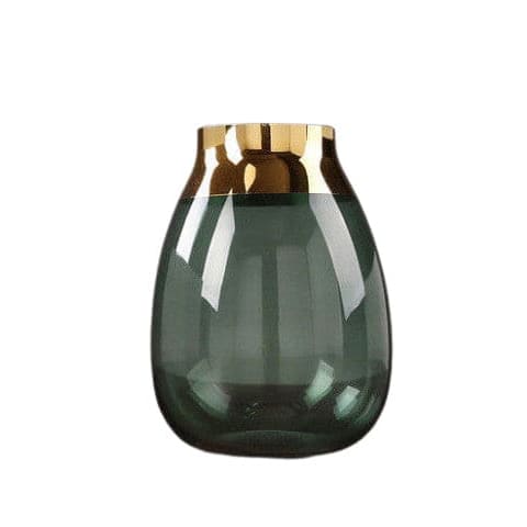 Vase Coloré Uni Artisanal Bordure Dorée
