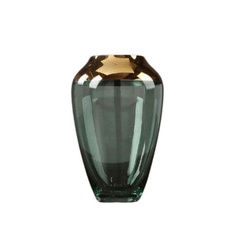 Vase Coloré Uni Artisanal Bordure Dorée