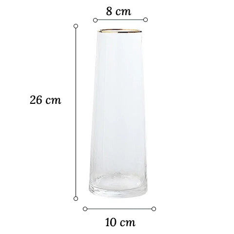 Vase Conique Chic Opalisé Col Doré