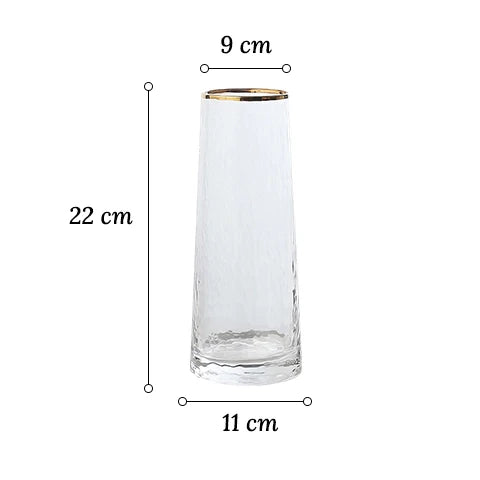 Vase Conique Chic Opalisé Col Doré