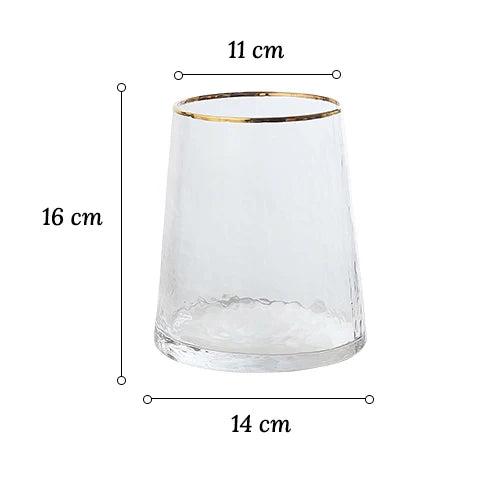 Vase Conique Chic Opalisé Col Doré