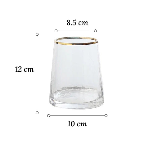 Vase Conique Chic Opalisé Col Doré