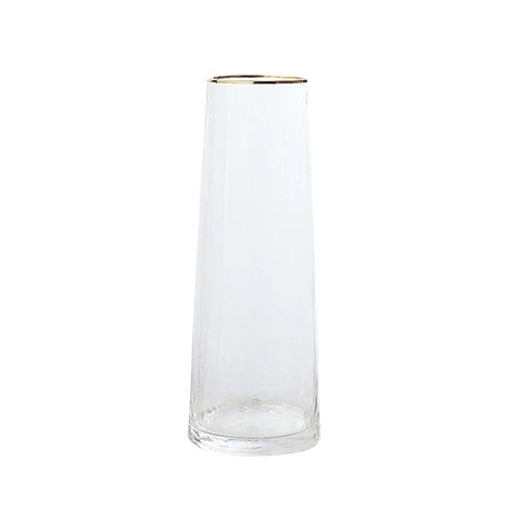 Vase Conique Chic Opalisé Col Doré