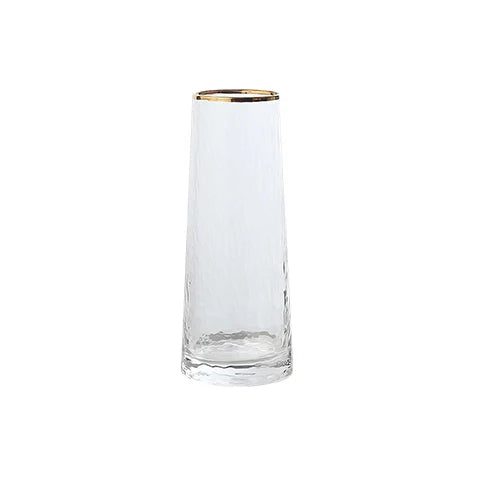 Vase Conique Chic Opalisé Col Doré