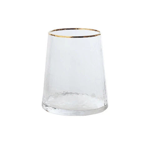Vase Conique Chic Opalisé Col Doré