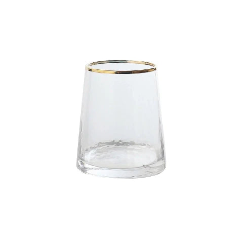Vase Conique Chic Opalisé Col Doré