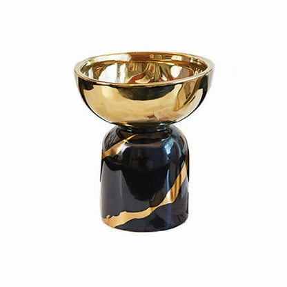 Vase Coupelle Noir et Doré
