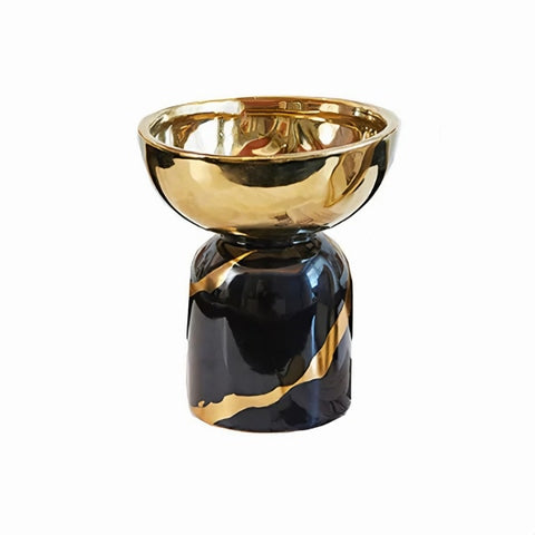 Vase Coupelle Noir et Doré