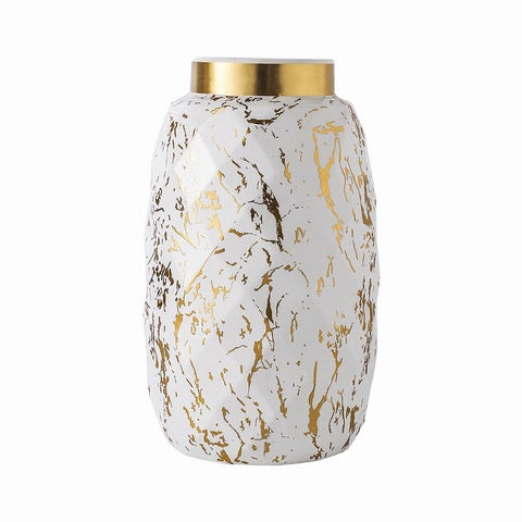 Vase Créatif Blanc ou Noir Doré Effet Marbre
