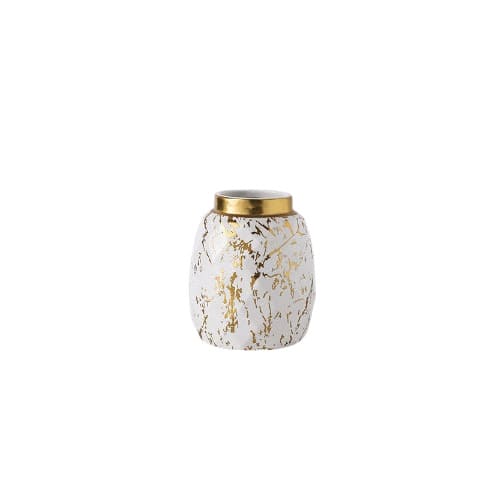 Vase Créatif Blanc ou Noir Doré Effet Marbre