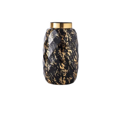 Vase Créatif Blanc ou Noir Doré Effet Marbre