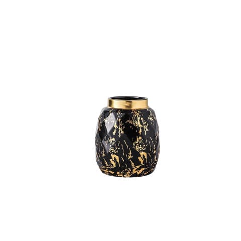 Vase Créatif Blanc ou Noir Doré Effet Marbre
