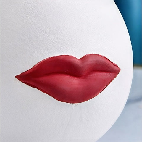 Vase Créatif Blanc ou Noir Lèvres Rouges